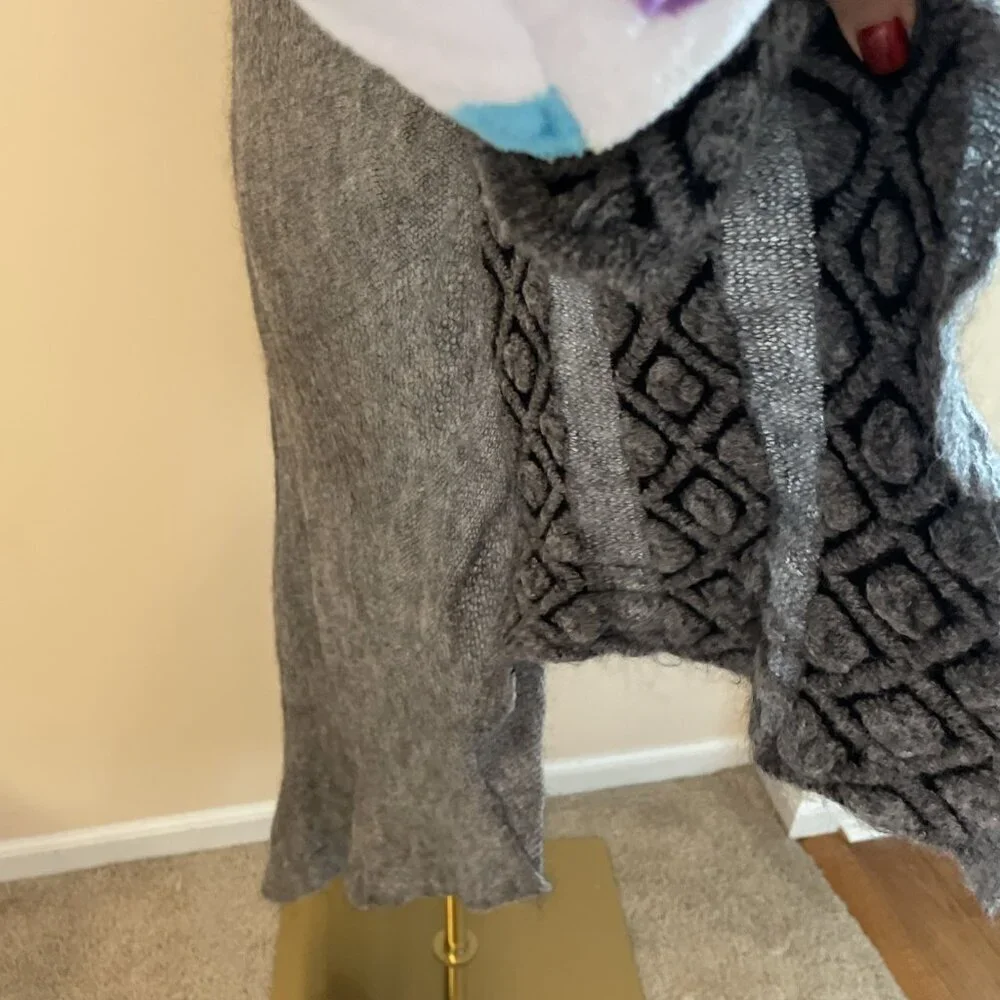 Siste's Italy Open Front Cardigan Duster Women's M Gray Mixed Weave Witchy Goth
